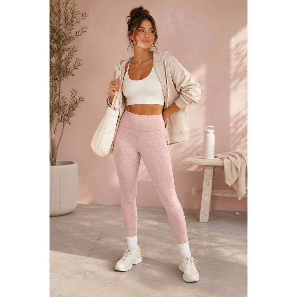 NWT Victoria's Secret Studio High Rise Pocket Leggings Blush Pink Women's Size 4